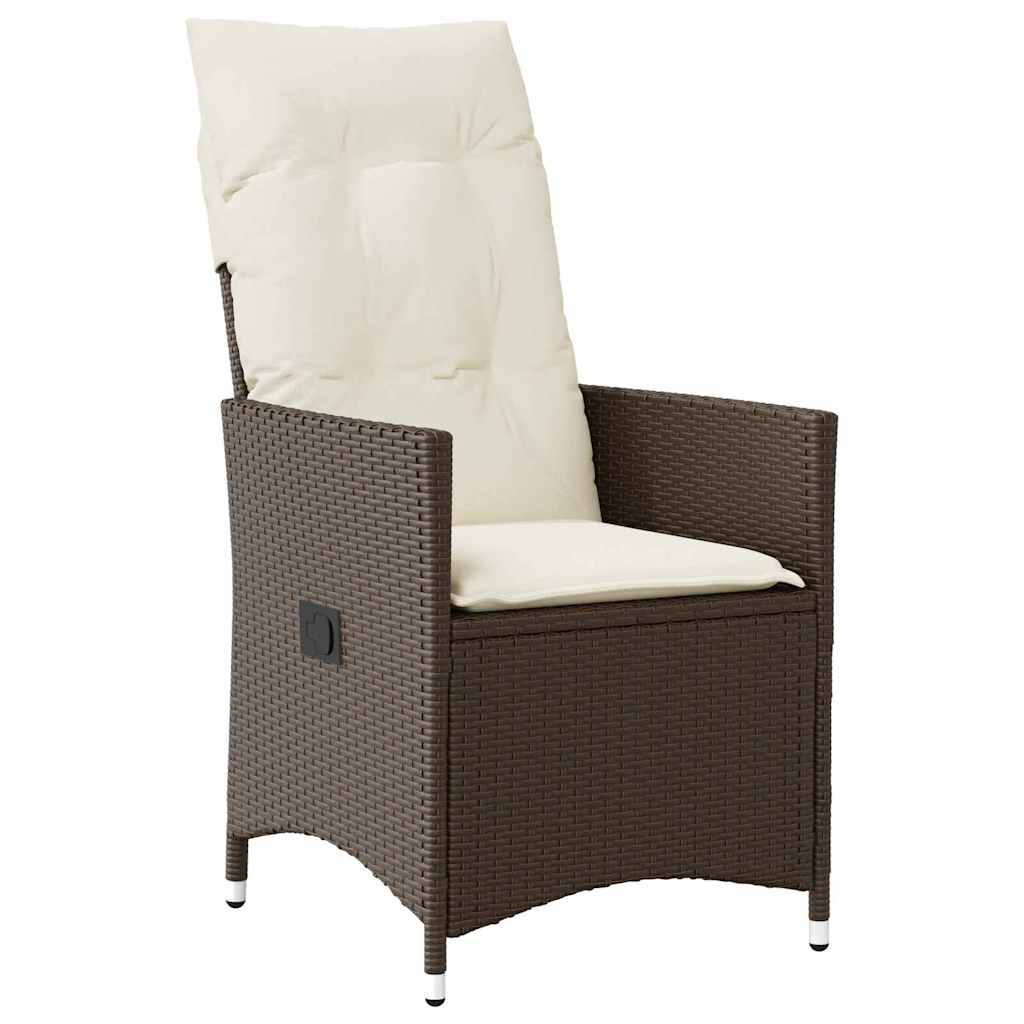 Conjunto de Comedor de Jardín 9 pcs Marrón ratán sintético