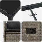 Conjunto de Comedor de Jardín 5 pcs Gris ratán sintético