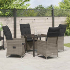 Conjunto de Comedor de Jardín 5 pcs Gris ratán sintético