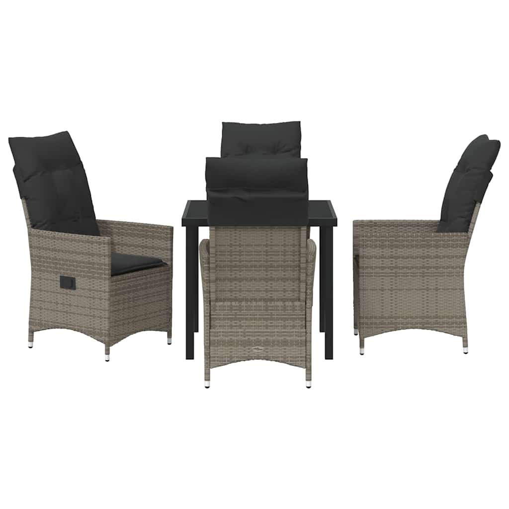 Conjunto de Comedor de Jardín 5 pcs Gris ratán sintético