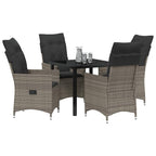 Conjunto de Comedor de Jardín 5 pcs Gris ratán sintético