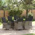 Conjunto de Comedor de Jardín 7 pcs Gris ratán sintético