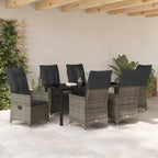 Conjunto de Comedor de Jardín 7 pcs Gris ratán sintético