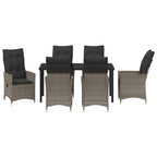 Conjunto de Comedor de Jardín 7 pcs Gris ratán sintético