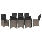 Conjunto de Comedor de Jardín 9 pcs Gris ratán sintético