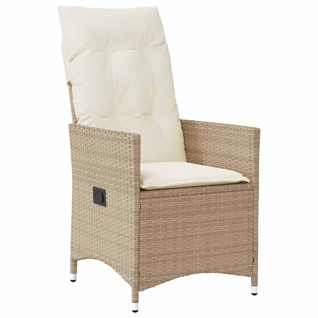 Conjunto de Comedor de Jardín 5 pcs Beige ratán sintético