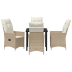 Conjunto de Comedor de Jardín 5 pcs Beige ratán sintético
