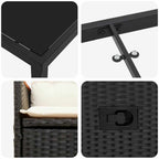 Conjunto de Comedor de Jardín 3 pcs Negro ratán sintético