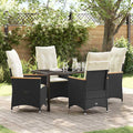 Conjunto de Comedor de Jardín 5 pcs Negro ratán sintético