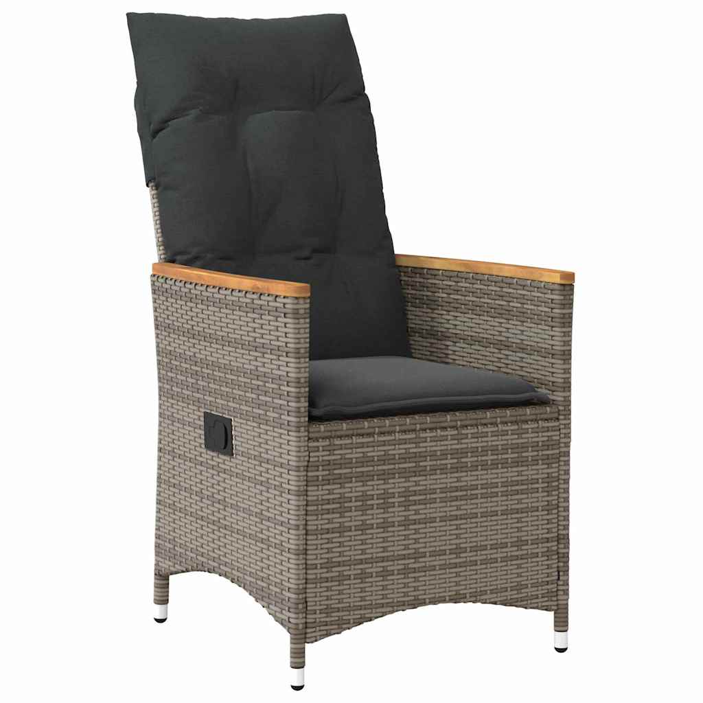 Conjunto de Comedor de Jardín 3 pcs Gris ratán sintético