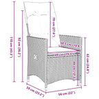 Conjunto de Comedor de Jardín 3 pcs Gris ratán sintético