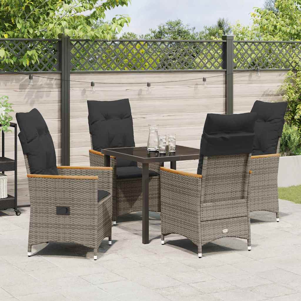Conjunto de Comedor de Jardín 5 pcs Gris ratán sintético