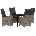 Conjunto de Comedor de Jardín 5 pcs Gris ratán sintético