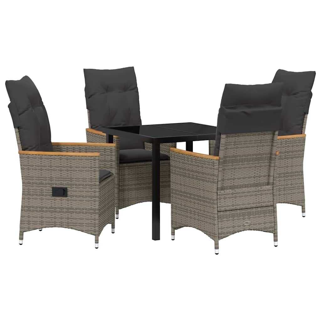 Conjunto de Comedor de Jardín 5 pcs Gris ratán sintético