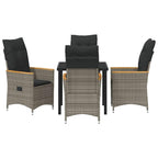 Conjunto de Comedor de Jardín 5 pcs Gris ratán sintético