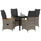 Conjunto de Comedor de Jardín 5 pcs Gris ratán sintético