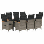 Conjunto de Comedor de Jardín 9 pcs Gris ratán sintético
