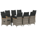 Conjunto de Comedor de Jardín 9 pcs Gris ratán sintético
