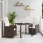 Conjunto de Comedor de Jardín 3 pcs Beige ratán sintético
