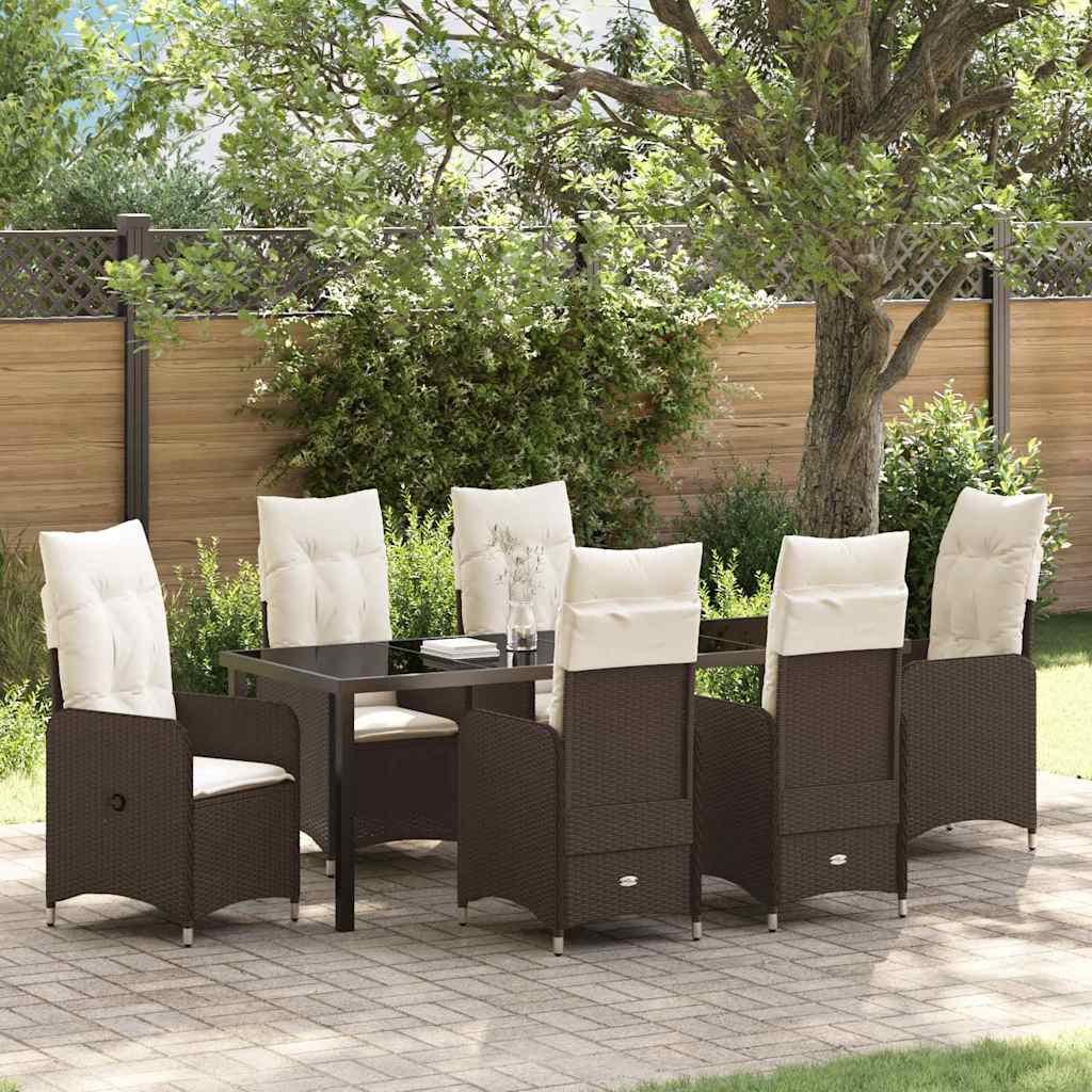 Conjunto de Refeição de Jardim 3 pçs Bege rotim sintético