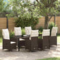Conjunto de Comedor de Jardín 3 pcs Beige ratán sintético
