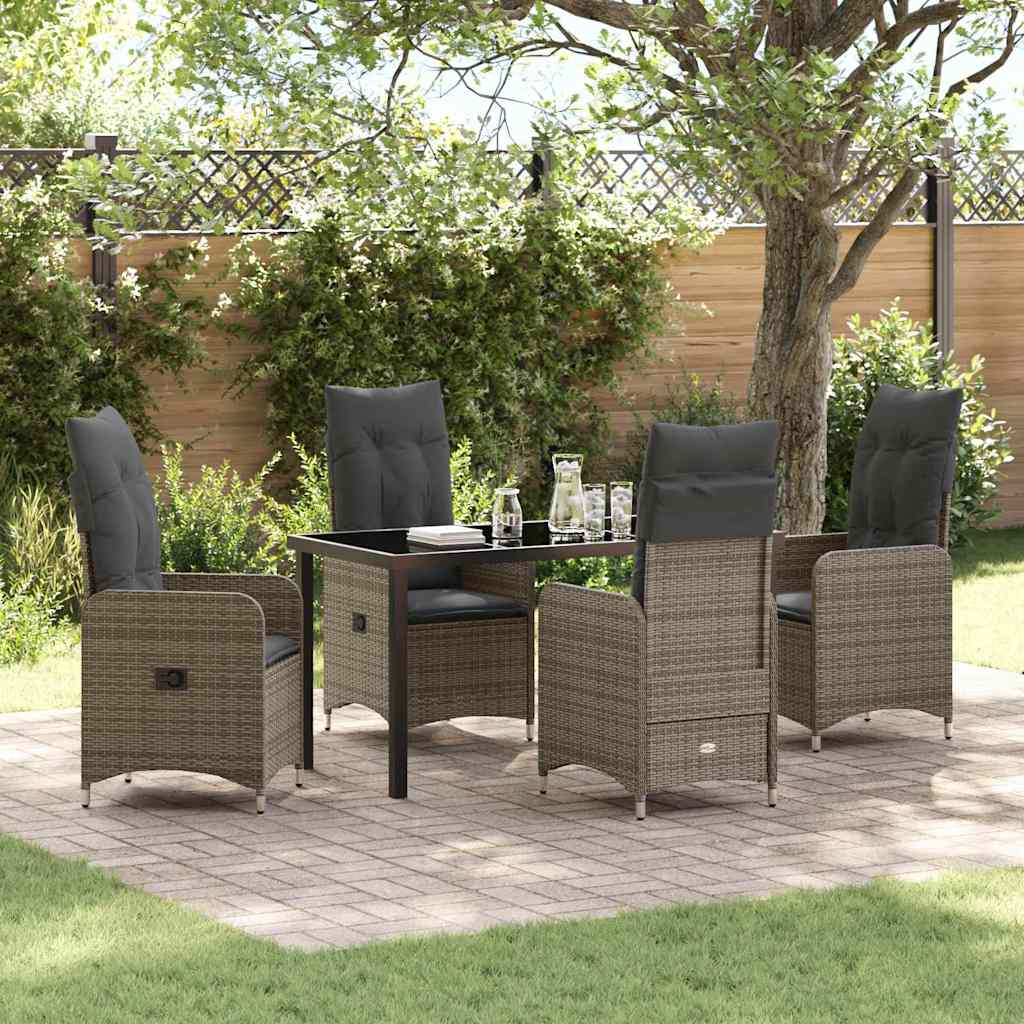 Conjunto de Refeição de Jardim 3 pçs Bege rotim sintético