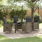 Conjunto de Comedor de Jardín 3 pcs Beige ratán sintético