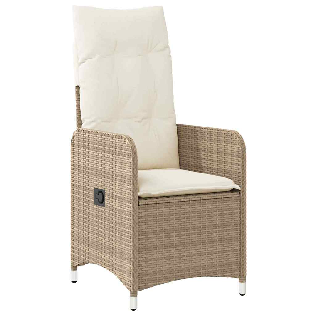 Conjunto de Comedor de Jardín 3 pcs Beige ratán sintético