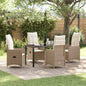 Conjunto de Comedor de Jardín 3 pcs Beige ratán sintético