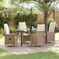 Conjunto de Comedor de Jardín 3 pcs Beige ratán sintético
