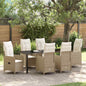 Conjunto de Comedor de Jardín 3 pcs Beige ratán sintético