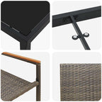 Conjunto de Comedor de Jardín 3 pcs Gris ratán sintético