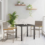 Conjunto de Comedor de Jardín 3 pcs Gris ratán sintético