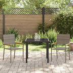 Conjunto de Comedor de Jardín 3 pcs Gris ratán sintético