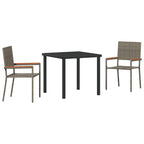 Conjunto de Comedor de Jardín 3 pcs Gris ratán sintético