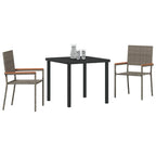 Conjunto de Comedor de Jardín 3 pcs Gris ratán sintético
