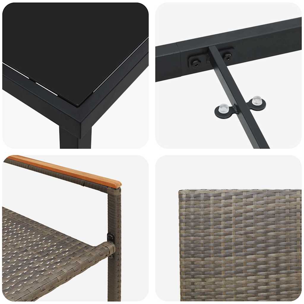 Conjunto de Comedor de Jardín 5 pcs Gris ratán sintético