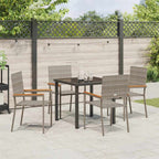 Conjunto de Comedor de Jardín 5 pcs Gris ratán sintético