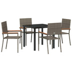 Conjunto de Comedor de Jardín 5 pcs Gris ratán sintético