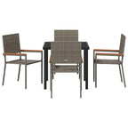 Conjunto de Comedor de Jardín 5 pcs Gris ratán sintético