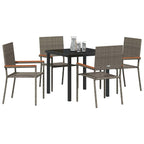 Conjunto de Comedor de Jardín 5 pcs Gris ratán sintético