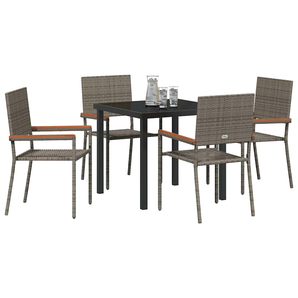 Conjunto de Comedor de Jardín 5 pcs Gris ratán sintético