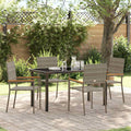 Conjunto de Comedor de Jardín 5 pcs Gris ratán sintético