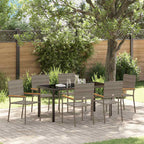 Conjunto de Comedor de Jardín 7 pcs Gris ratán sintético