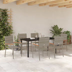 Conjunto de Comedor de Jardín 7 pcs Gris ratán sintético