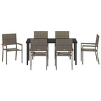 Conjunto de Comedor de Jardín 7 pcs Gris ratán sintético