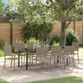 Conjunto de Comedor de Jardín 9 pcs Gris ratán sintético