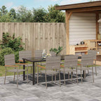 Conjunto de Comedor de Jardín 9 pcs Gris ratán sintético