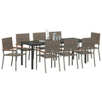 Conjunto de Comedor de Jardín 9 pcs Gris ratán sintético