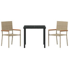 Conjunto de Comedor de Jardín 3 pcs Beige ratán sintético